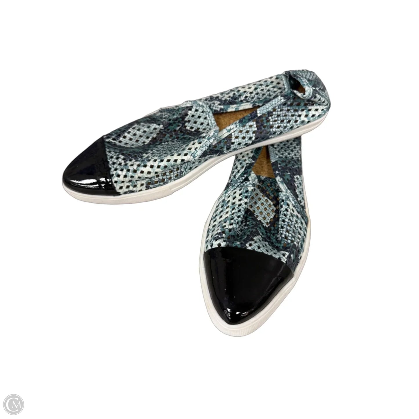 Shoes Flats By Cmb In Black & Blue, Size: 10
