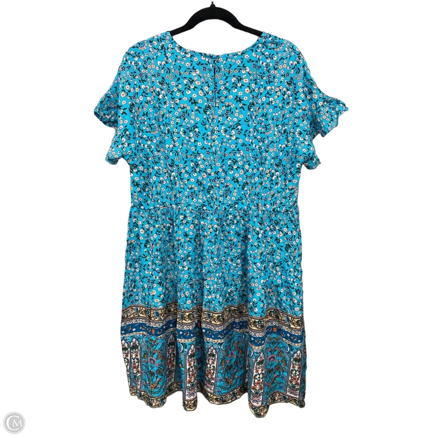 Dress Casual Midi By Btfbm In Blue & Orange, Size: Xl