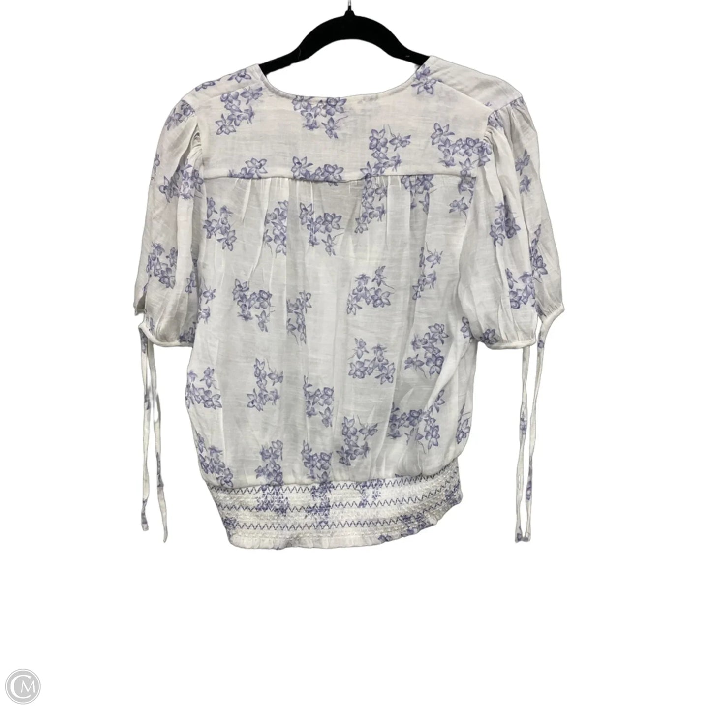 Top Short Sleeve By Clothes Mentor In Blue & White, Size: L