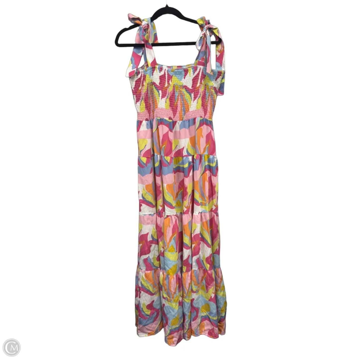 Dress Casual Maxi By Michelle Mcdowell In Blue & Pink, Size: L