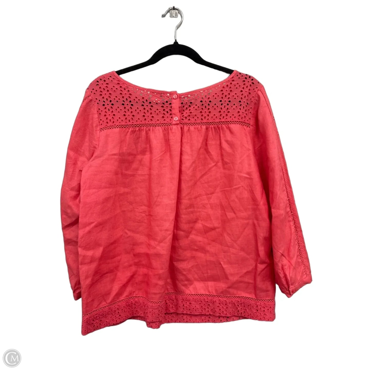 Top 3/4 Sleeve By J. Crew In Coral, Size: M