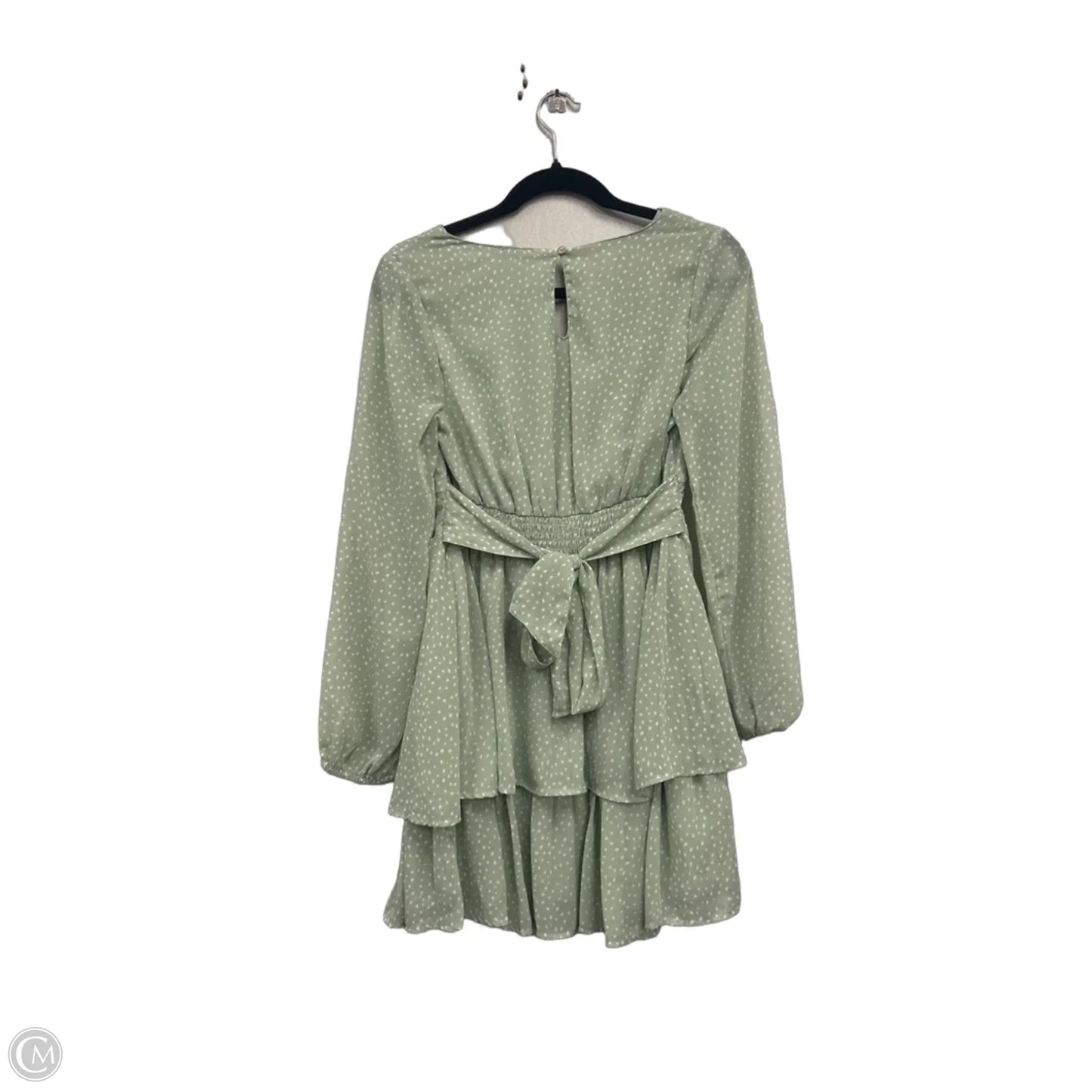 Dress Casual Short By Japna In Green & White, Size: M