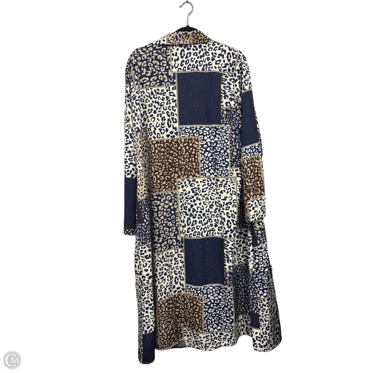 Dress Casual Midi By Clothes Mentor In Blue & Brown, Size: 2x