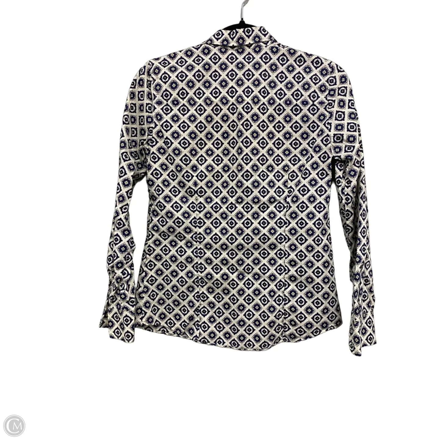 Top Long Sleeve By J. Crew In Blue & Cream, Size: 0