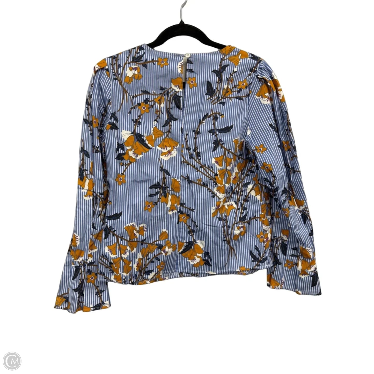 Top Long Sleeve By Who What Wear In Blue & Orange, Size: M