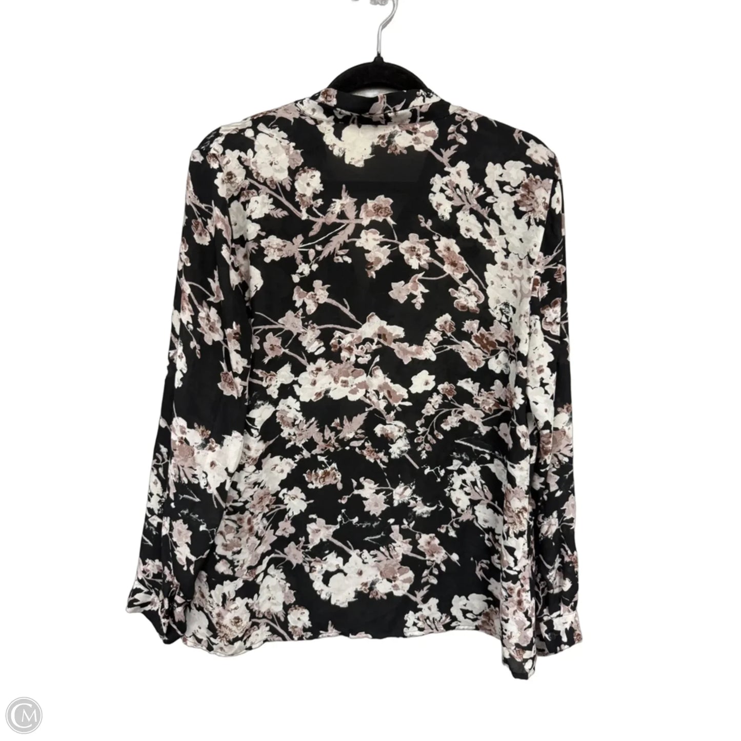 Blouse Long Sleeve By Violet And Claire In Black & Cream, Size: L
