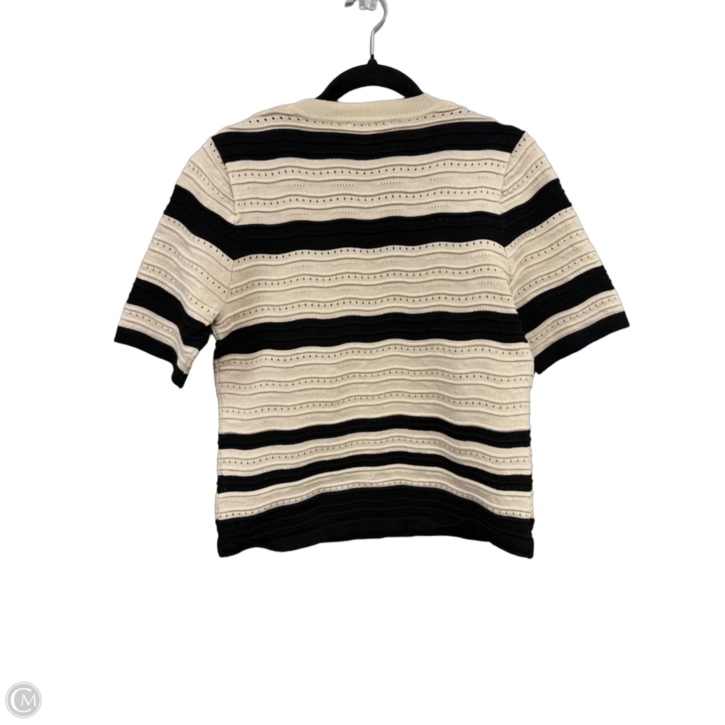 Sweater Short Sleeve By Nanette By Nanette Lepore In Black & Tan, Size: M