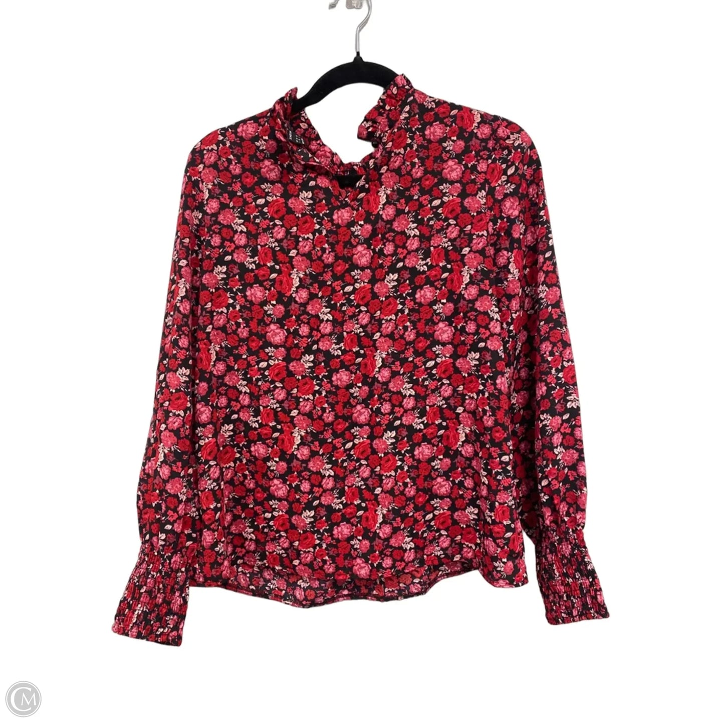 Top Long Sleeve By Shein In Black & Red, Size: S