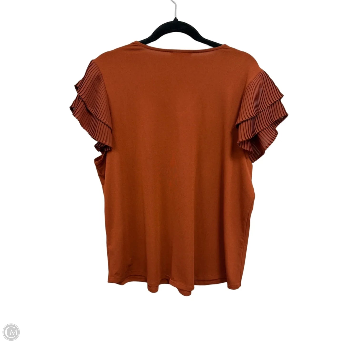 Top Short Sleeve By Adrianna Papell In Copper, Size: Xl