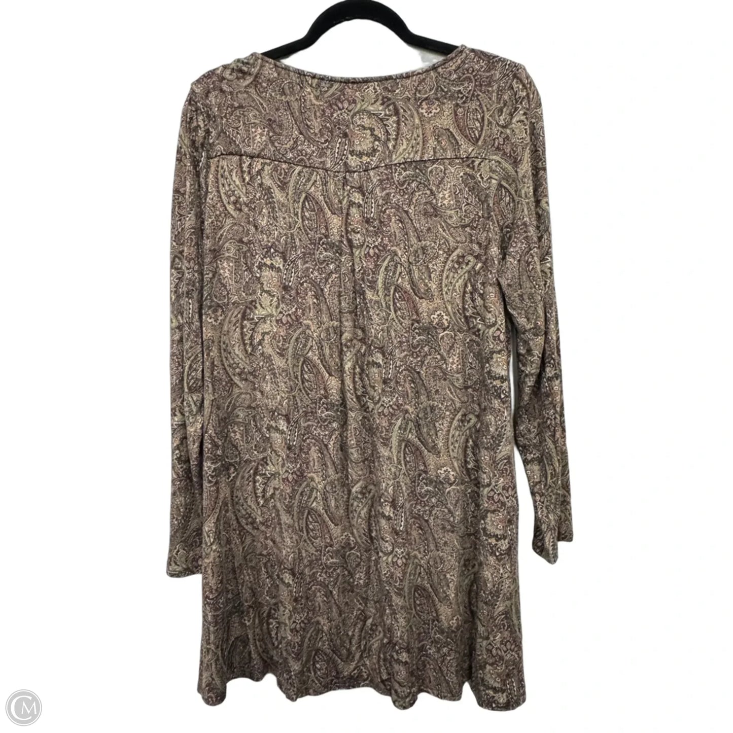 Top Long Sleeve By Intro In Brown & Tan, Size: 1x