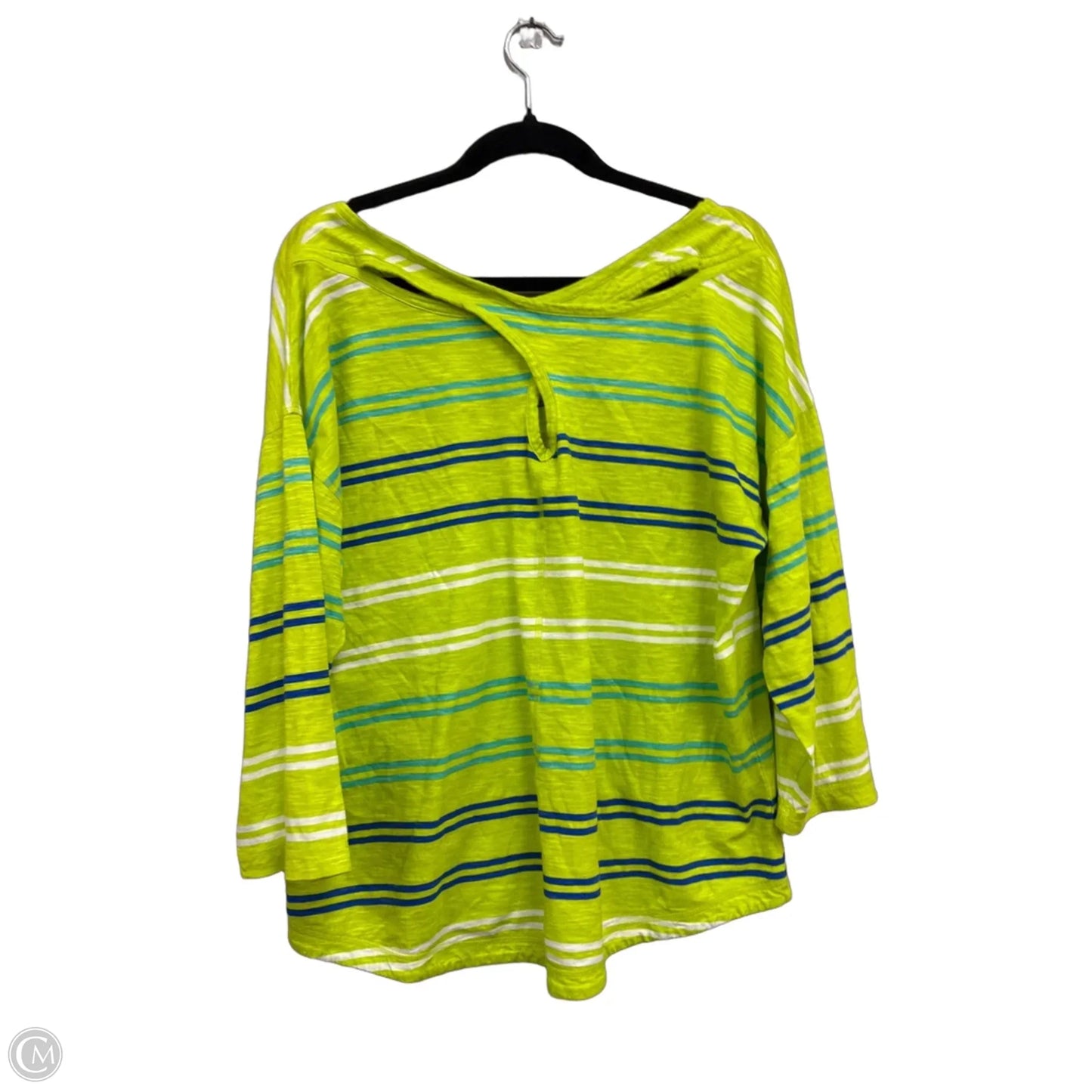 Top Long Sleeve By Talbots In Blue & Green, Size: Xl