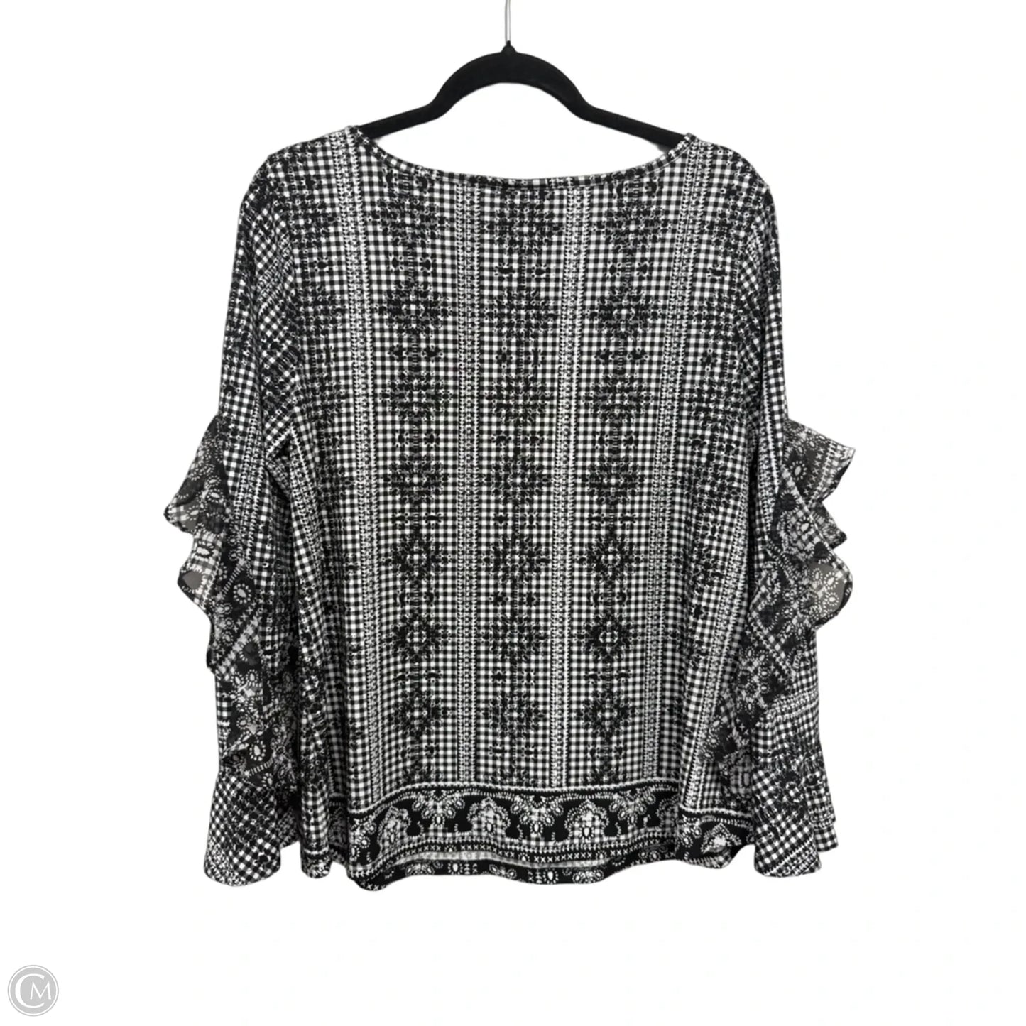 Top Long Sleeve By Style And Company In Black & White, Size: M