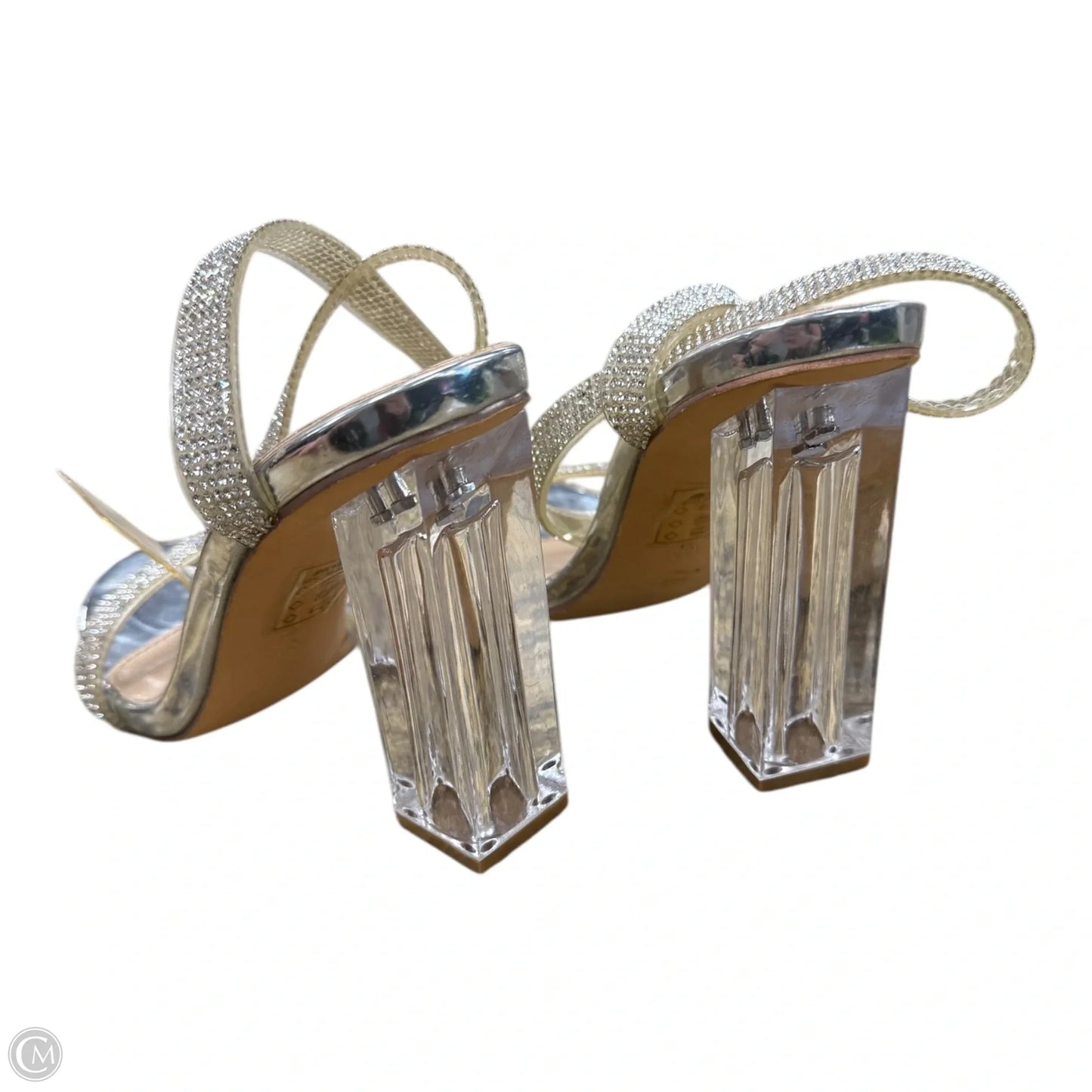 Shoes Heels Block By Fashion Nova In Silver, Size: 7.5