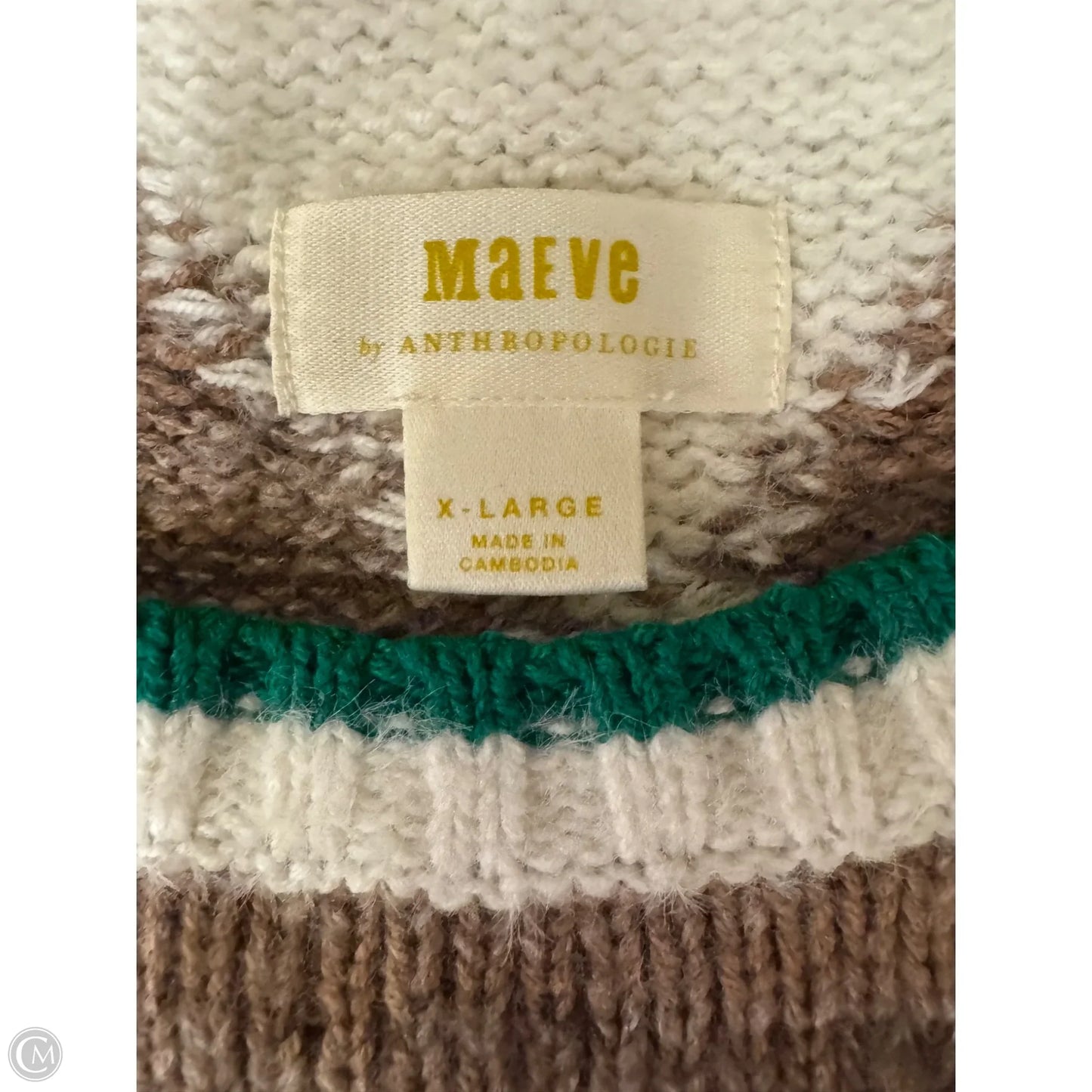 Sweater Short Sleeve By Maeve In Geometric Pattern, Size: Xl