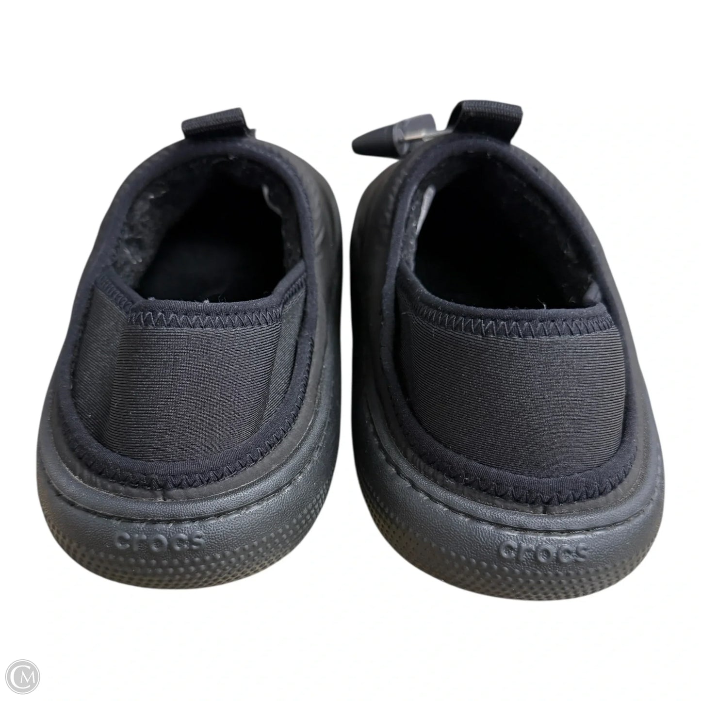 Shoes Flats By Crocs In Black, Size: 5