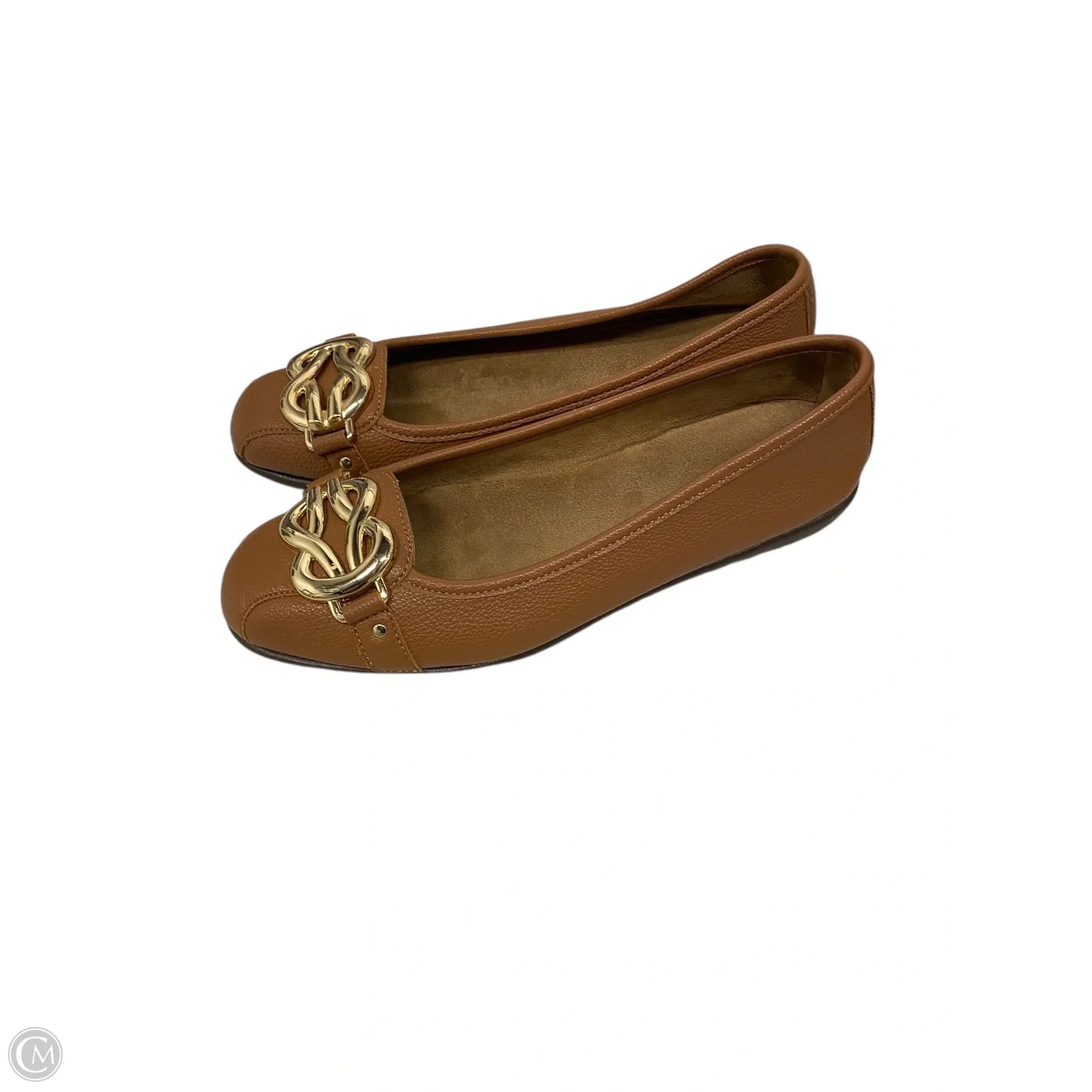 Shoes Flats By Aerosoles In Brown & Gold, Size: 7.5