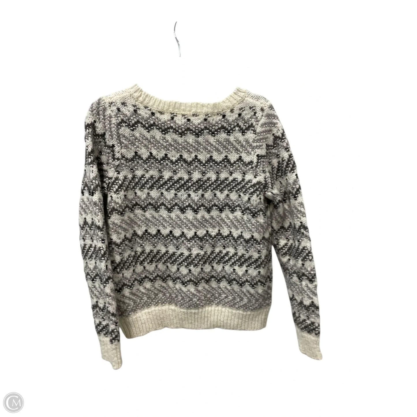 Sweater By Loft In Cream & Grey, Size: L