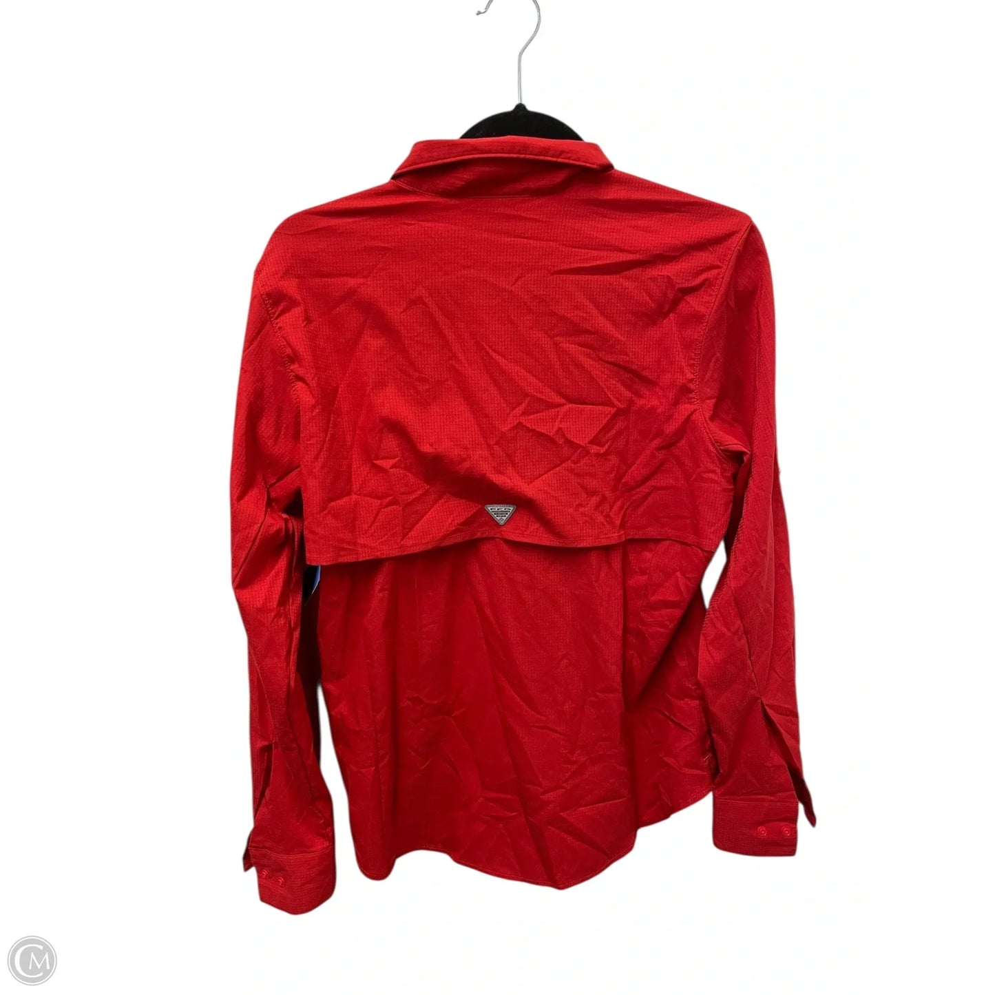Athletic Top Long Sleeve Collar By Columbia In Red, Size: M