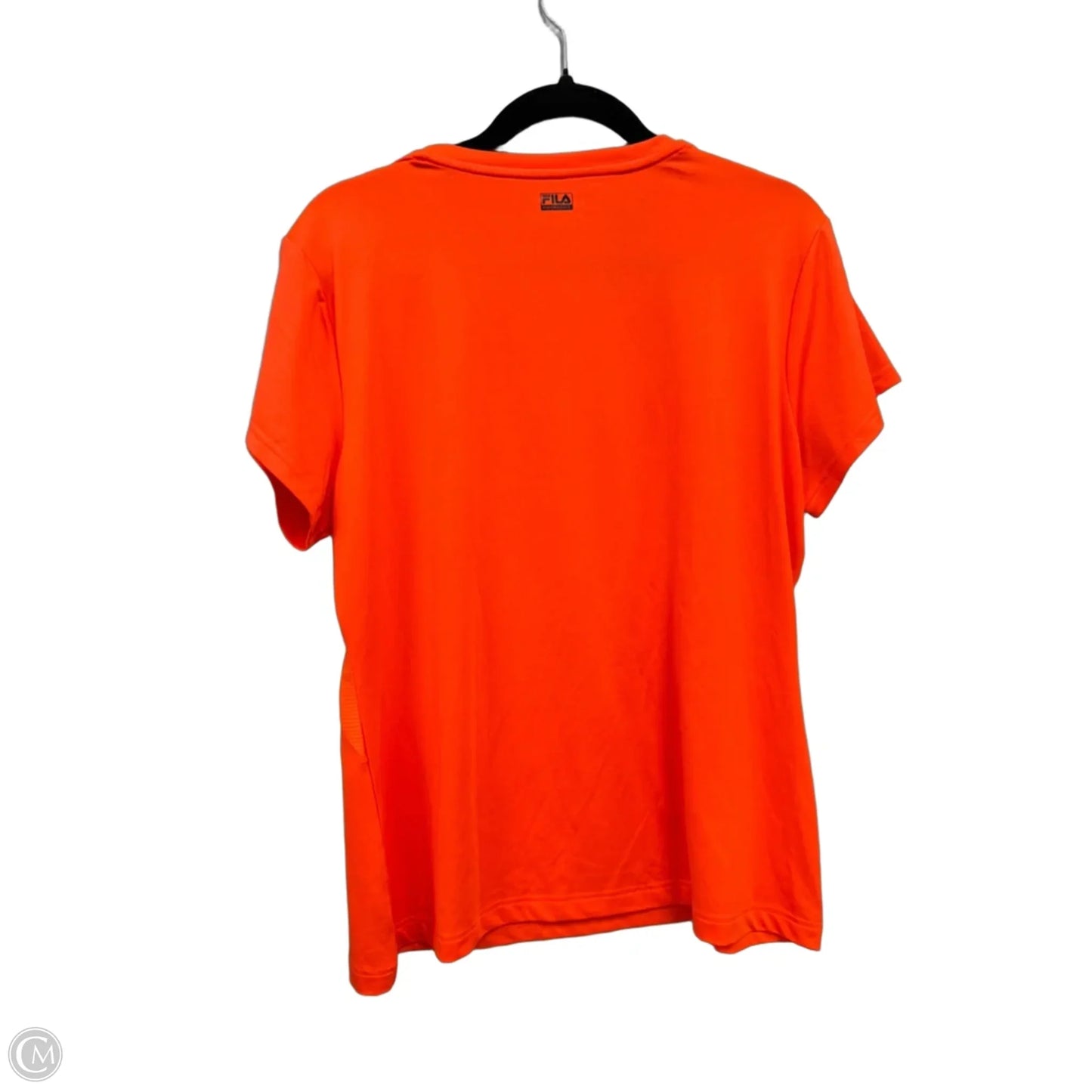 Athletic Top Short Sleeve By Fila In Orange, Size: Xl