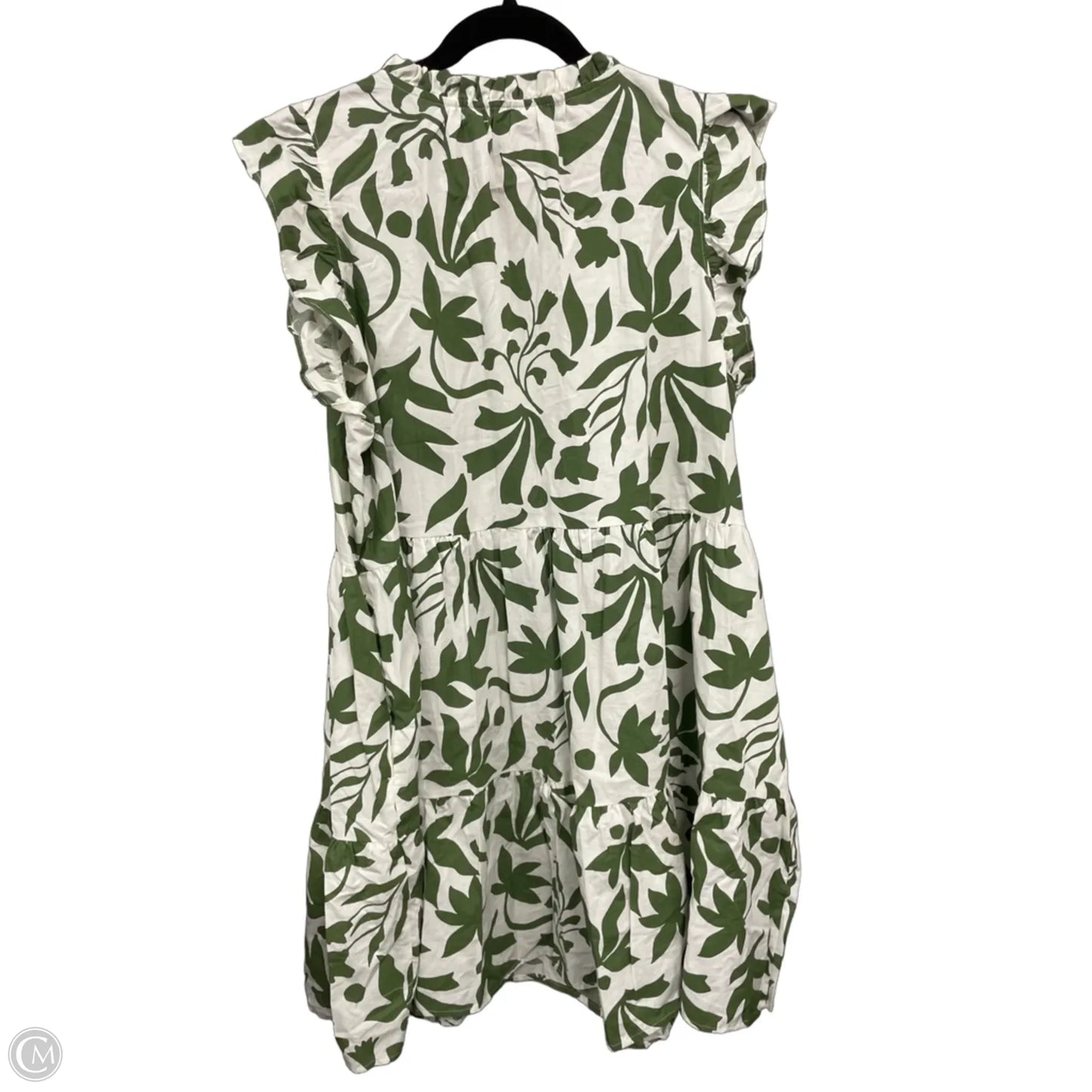 Dress Casual Short By Time And Tru In Green & White, Size: Xxl