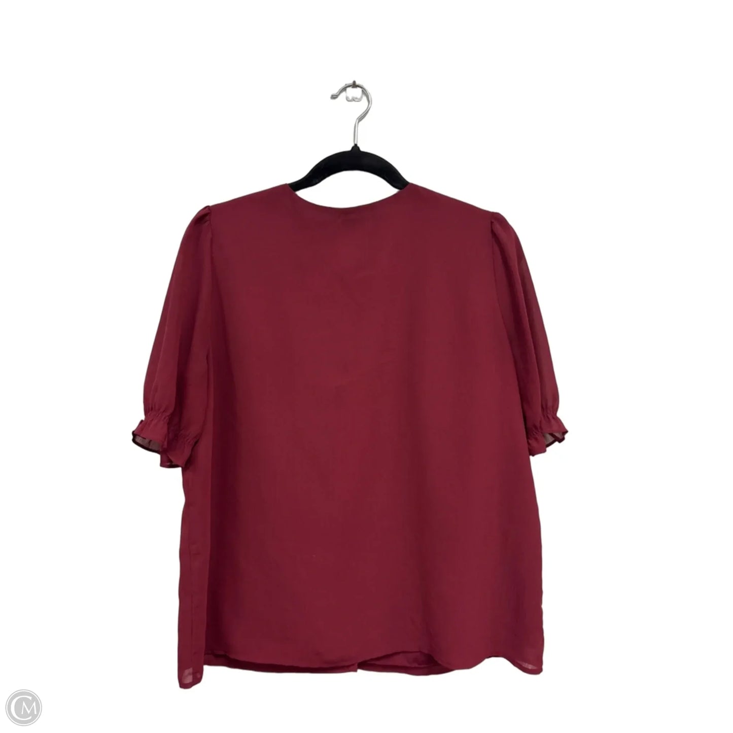 Blouse Short Sleeve By J. Crew In Maroon, Size: M