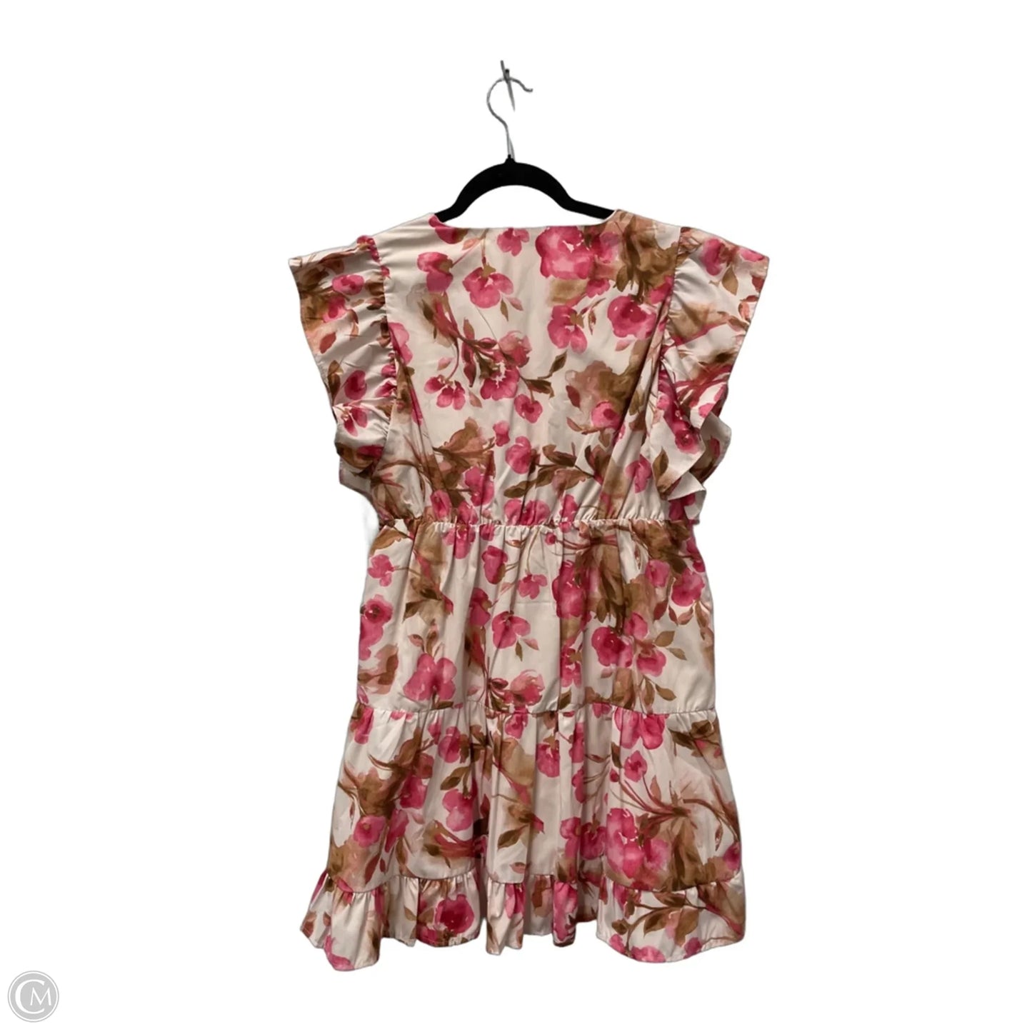 Dress Casual Short By Abercrombie And Fitch In Cream & Pink, Size: M