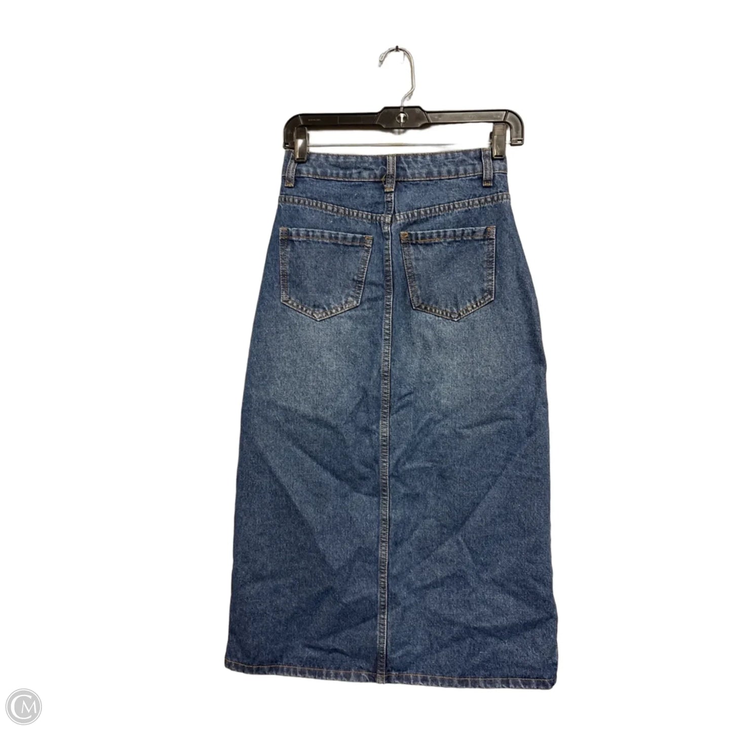 Skirt Midi By Shein In Blue Denim, Size: S
