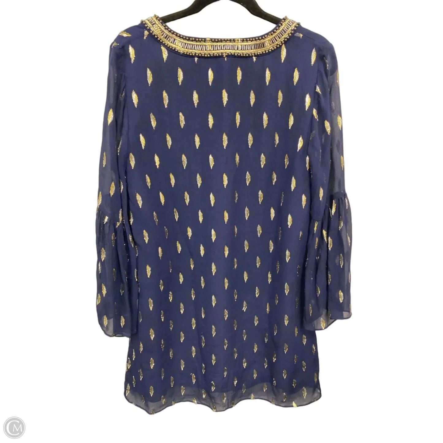 Dress Designer By Lilly Pulitzer In Blue & Gold, Size: 8