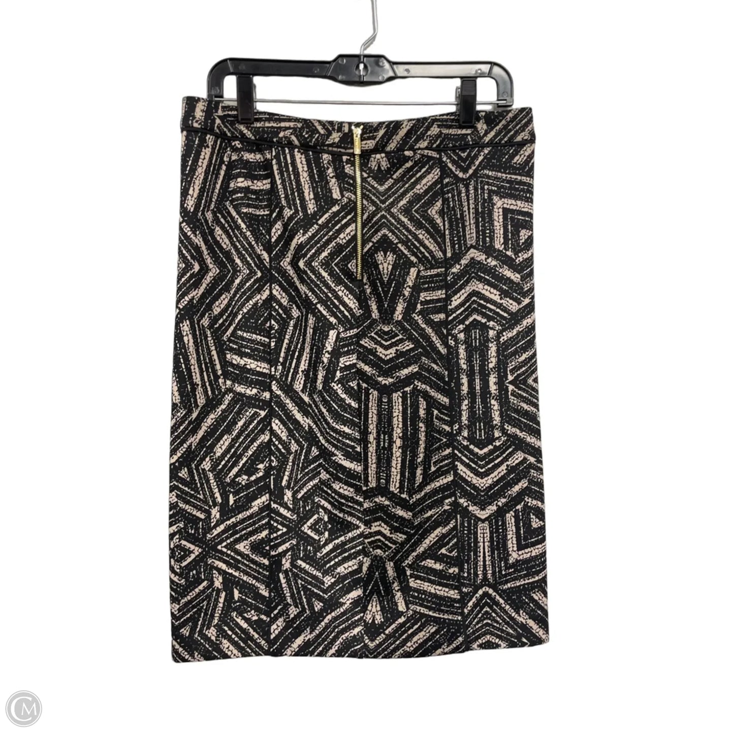 Skirt Midi By Calvin Klein In Black & Tan, Size: 10