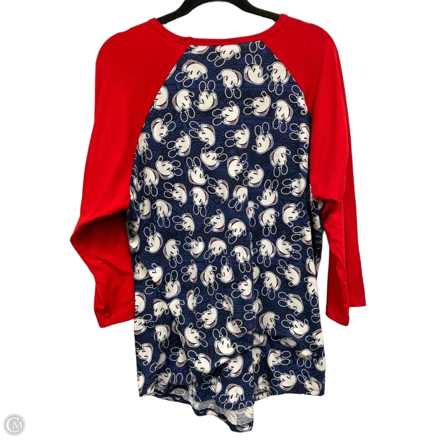 Top 3/4 Sleeve By Lularoe In Blue & Red, Size: 2x