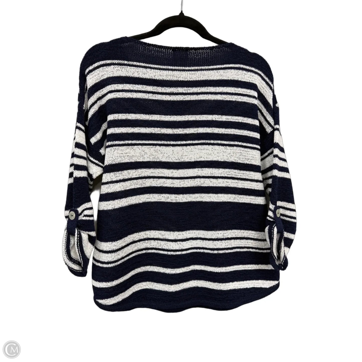 Sweater By Chicos In Blue & White, Size: 2