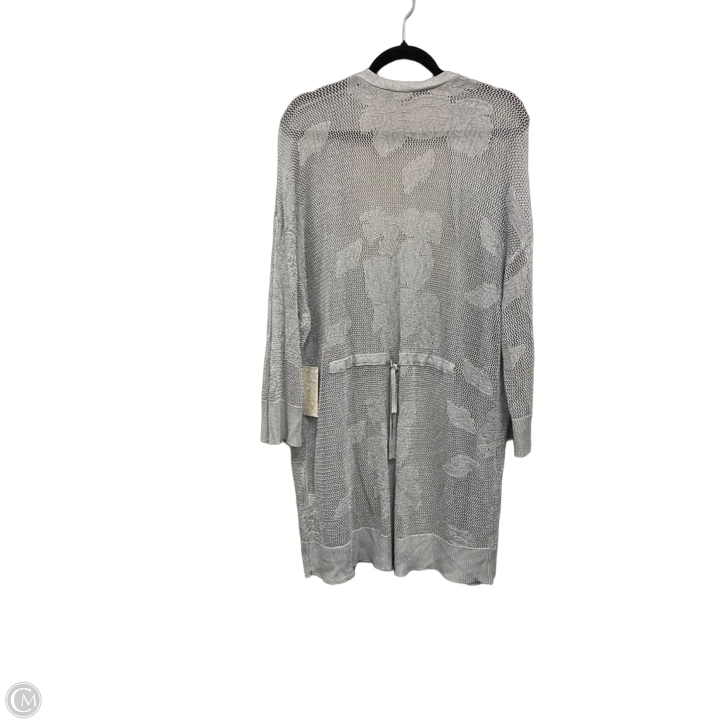 Sweater Cardigan By Chicos In Silver, Size: Xl