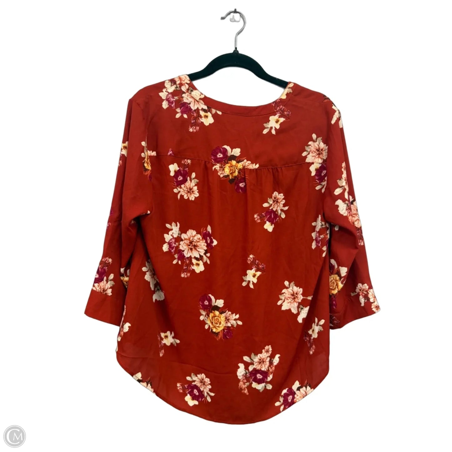 Blouse 3/4 Sleeve By Torrid In Orange & Red, Size: M