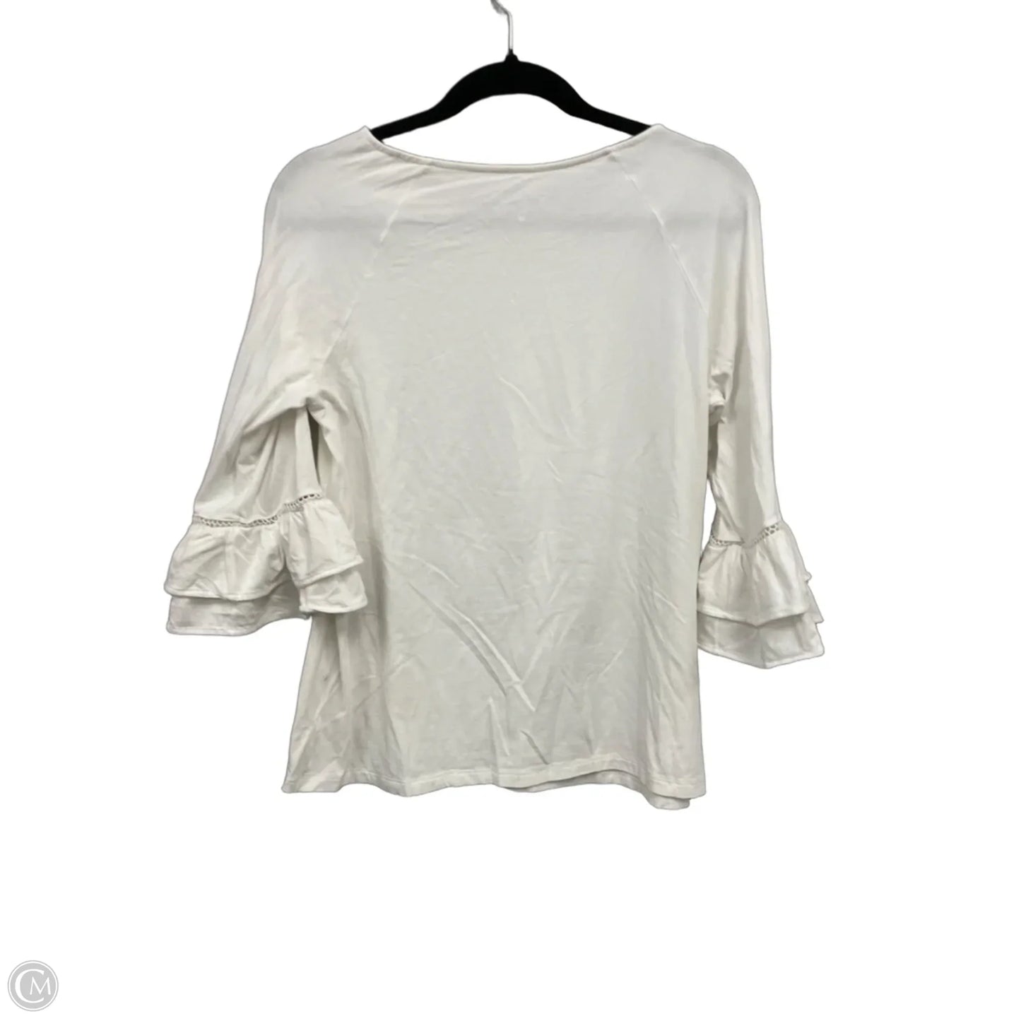 Top 3/4 Sleeve Designer By Lilly Pulitzer In White, Size: L