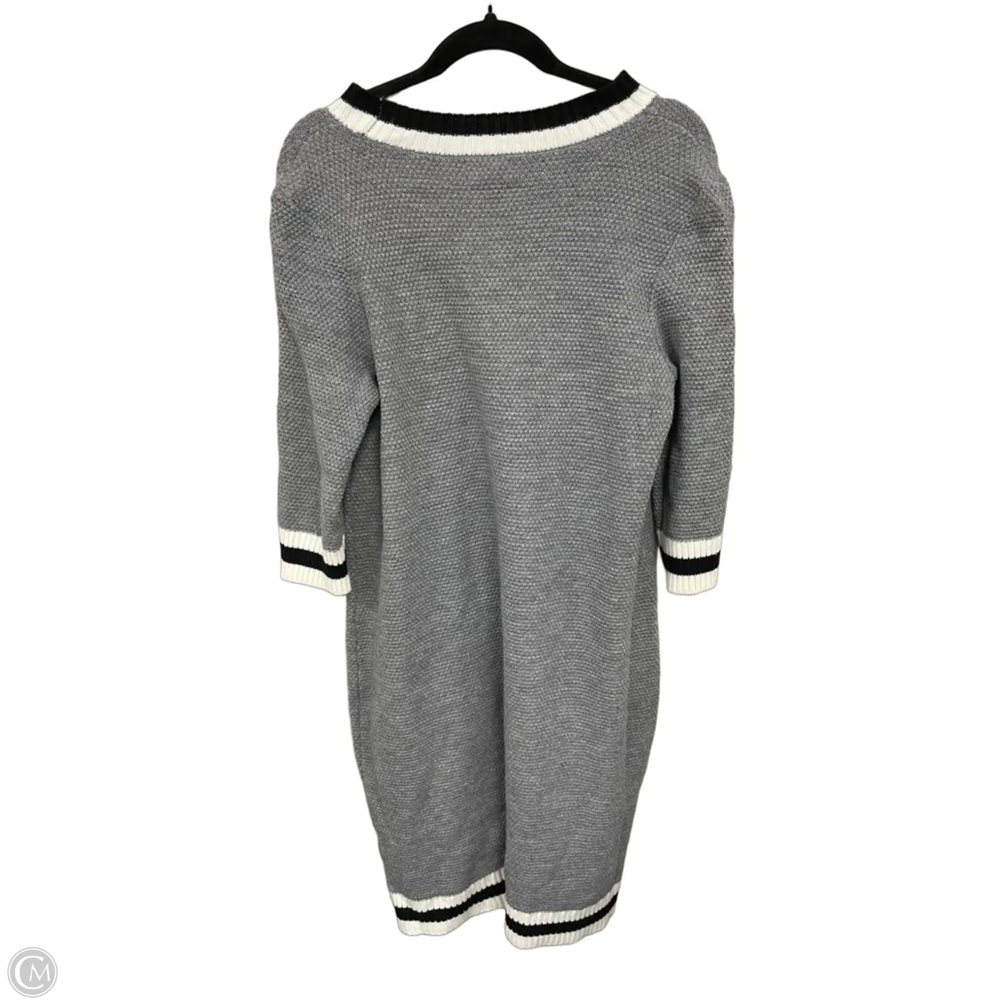 Dress Sweater By Signature By Robbie Bee In Grey & White, Size: Xl