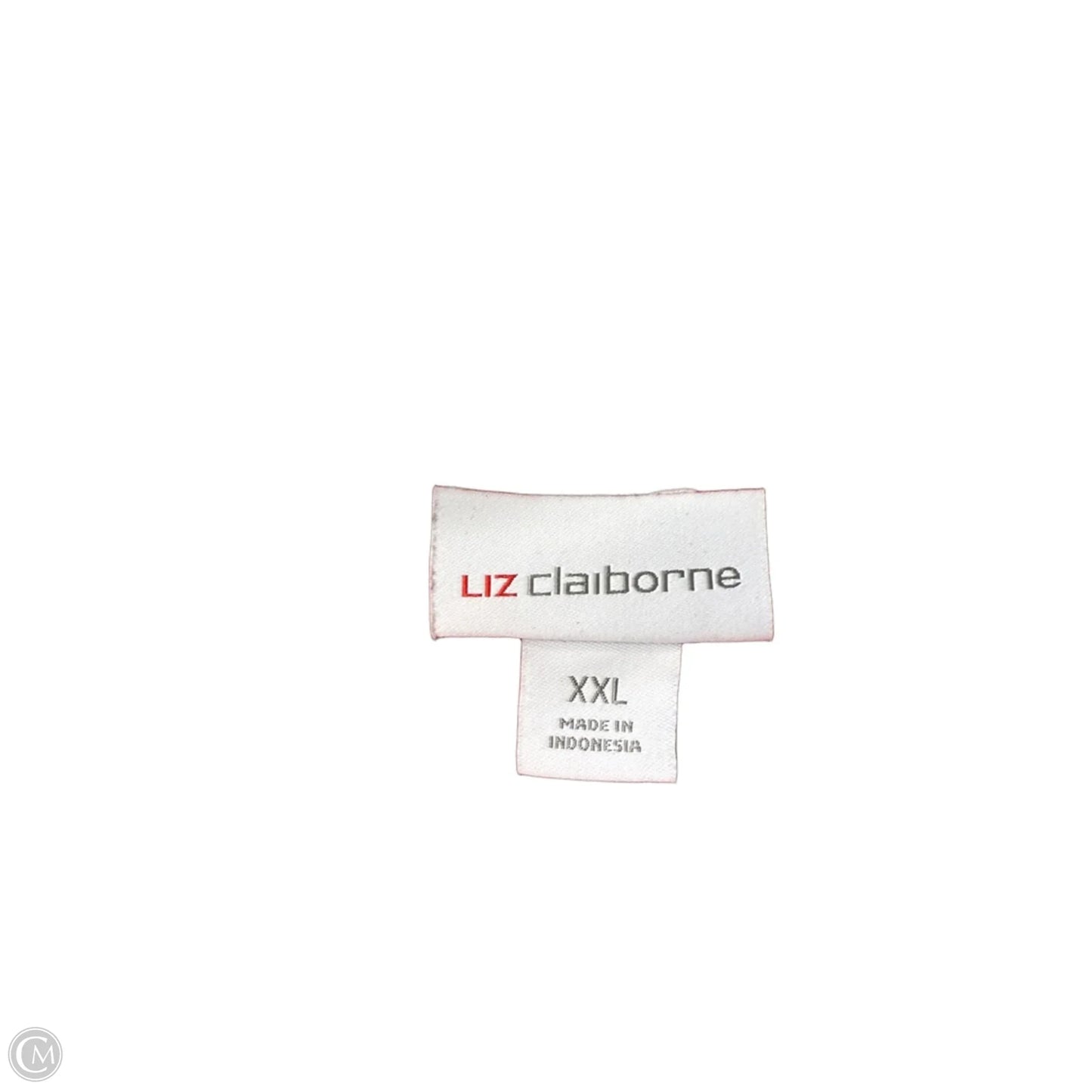 Blouse Short Sleeve By Liz Claiborne In Red & White, Size: Xxl