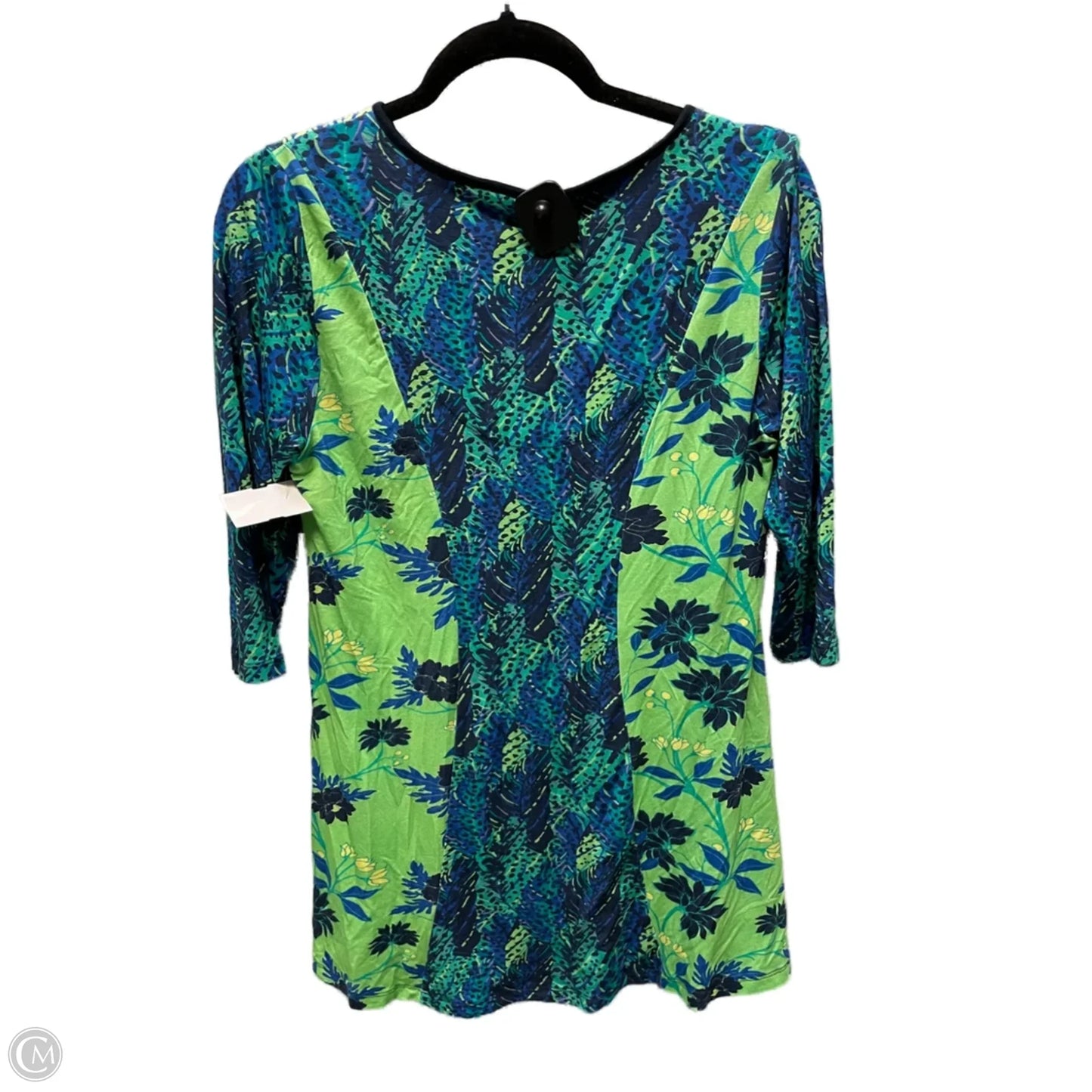Top 3/4 Sleeve By Soft Surroundings In Blue & Green, Size: Xs