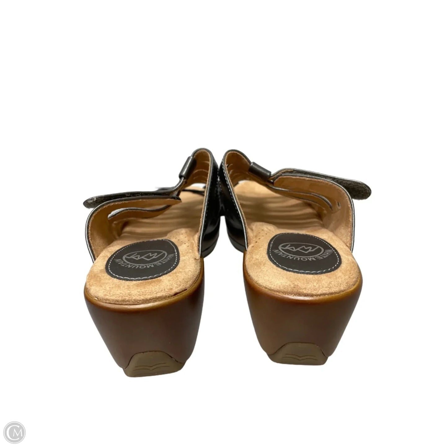 Sandals Heels Wedge By White Mountain In Silver, Size: 7.5