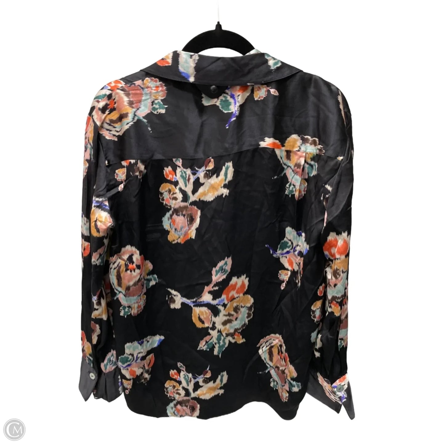 Blouse Long Sleeve By Vince In Multi-colored, Size: M