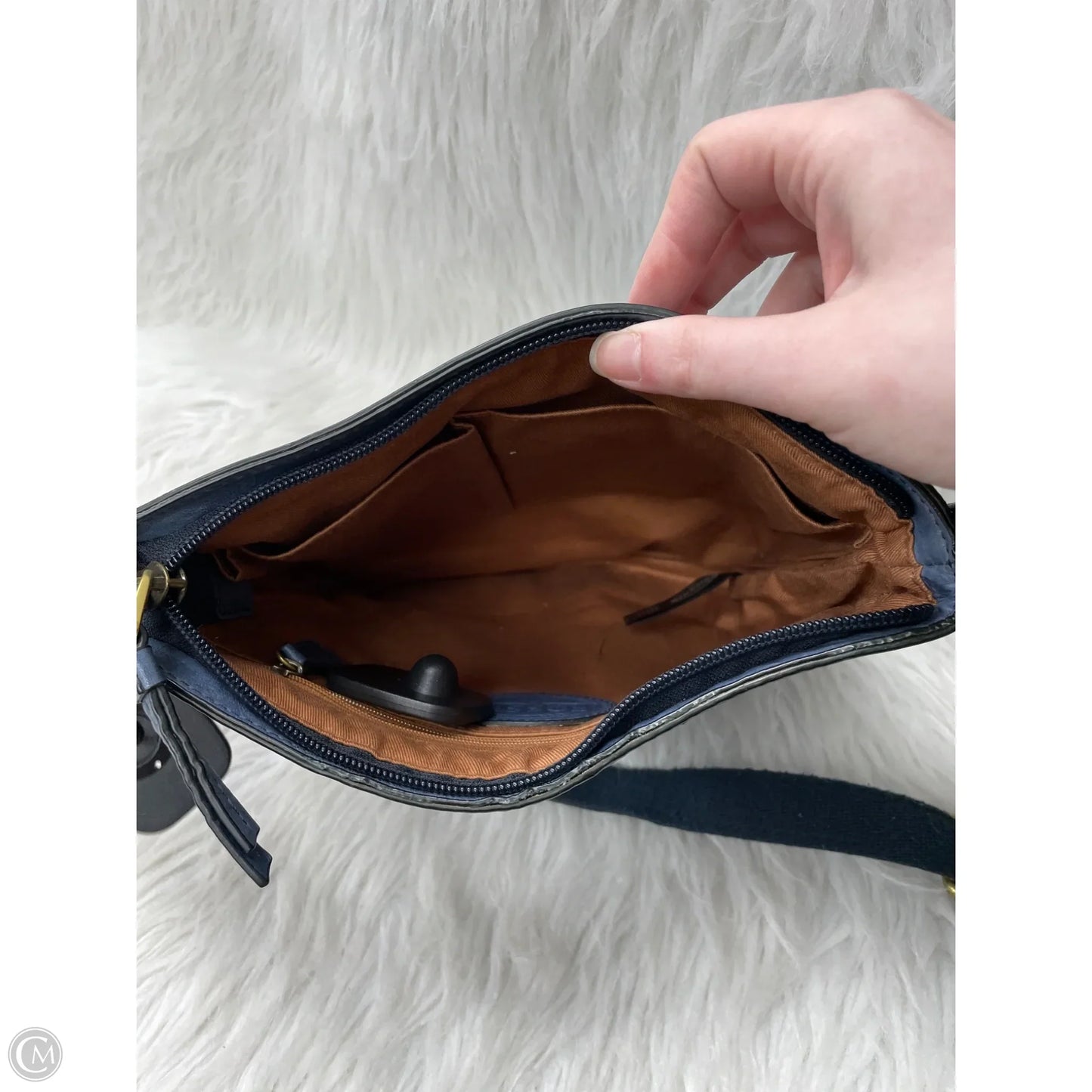 Crossbody Leather By Fossil, Size: Medium