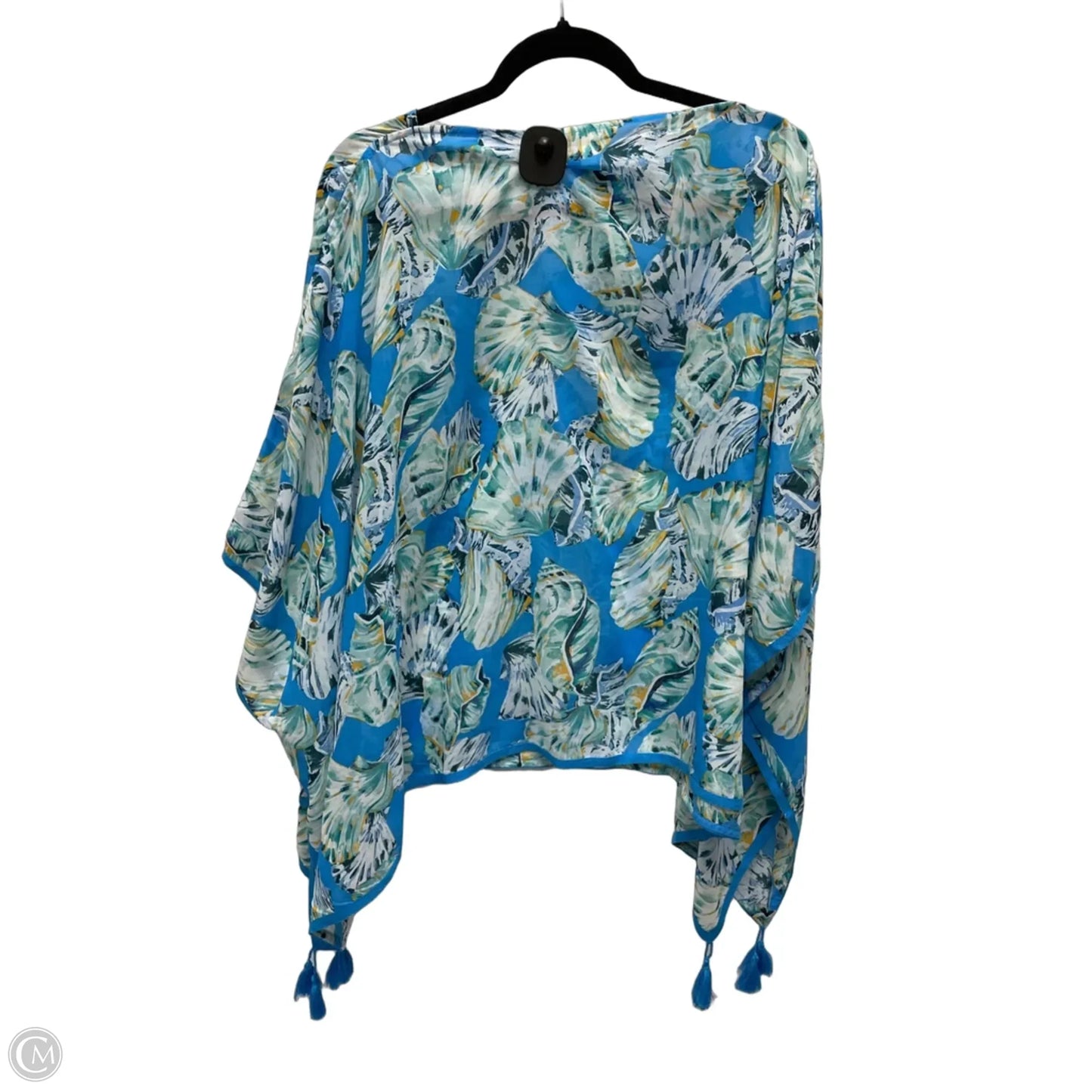 Blouse Short Sleeve By Chicos In Blue & Green, Size: M