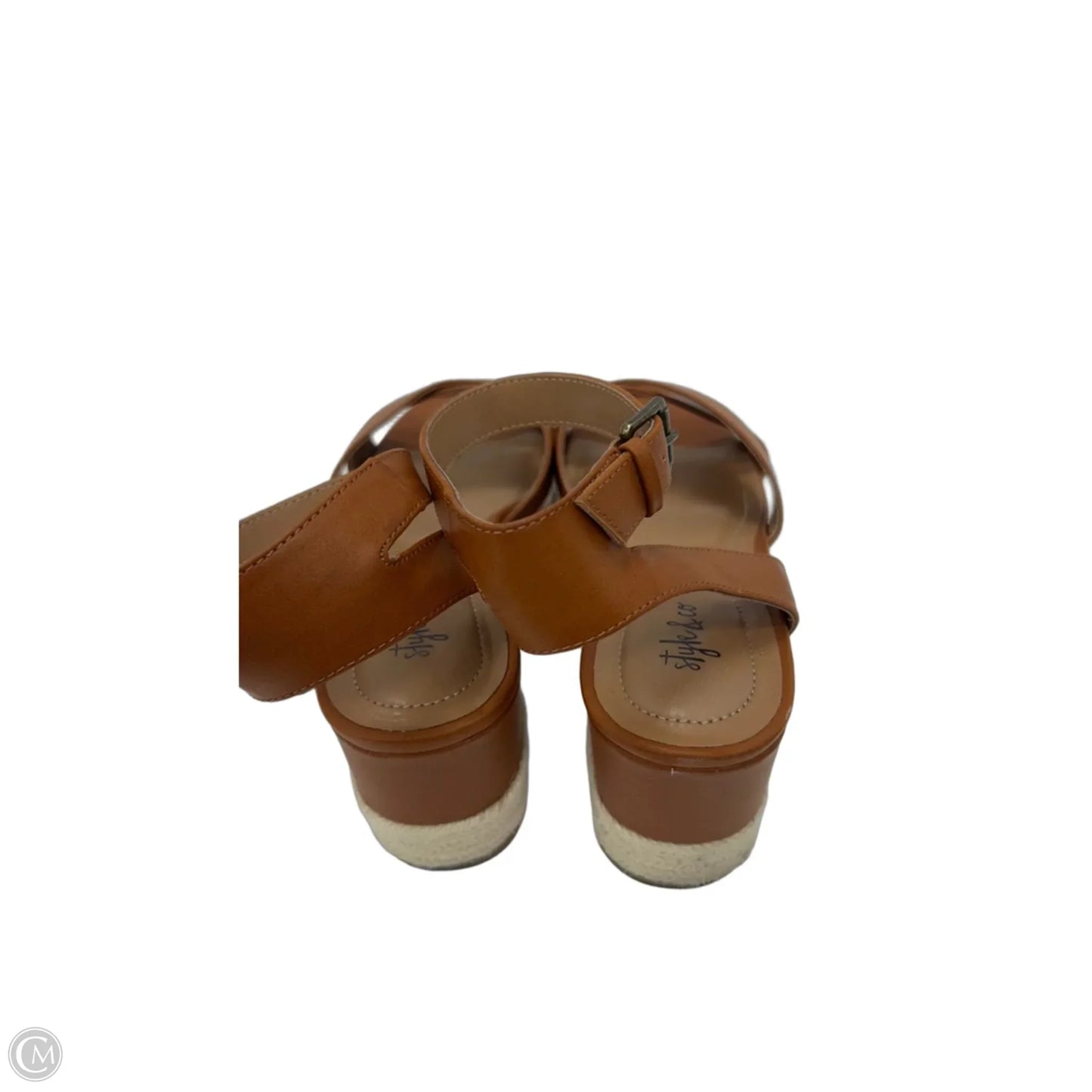Sandals Heels Wedge By Style And Company In Brown, Size: 11
