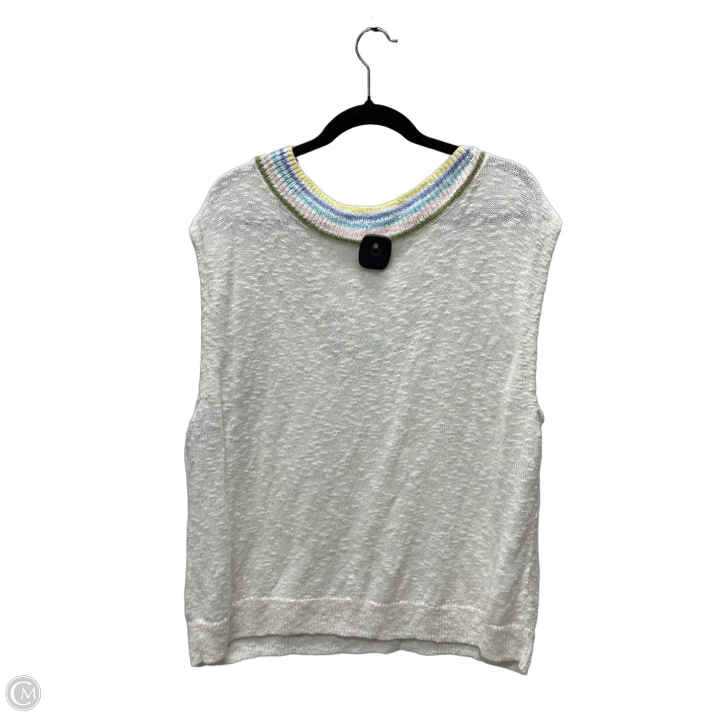 Vest Sweater By Talbots In Cream, Size: Xl