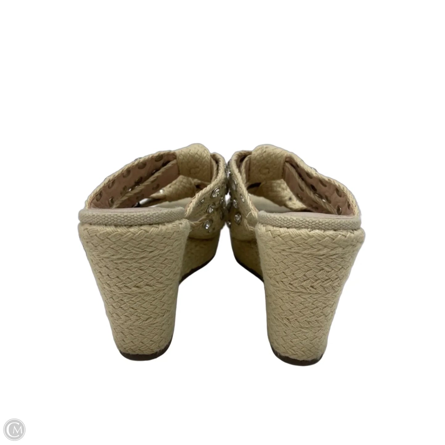 Sandals Heels Wedge By Schutz In Silver & Tan, Size: 6