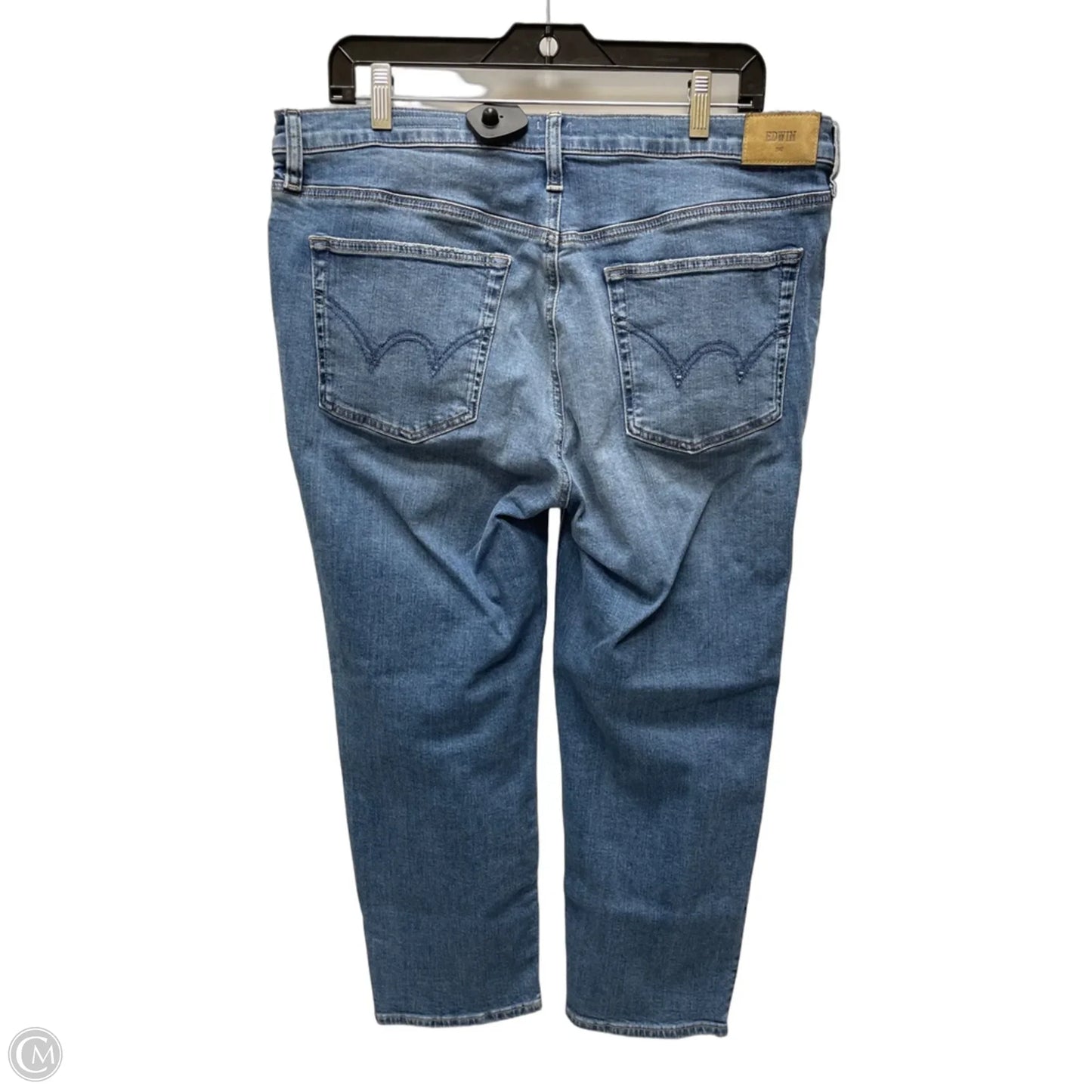 Jeans Cropped By Edwin In Blue Denim, Size: 18