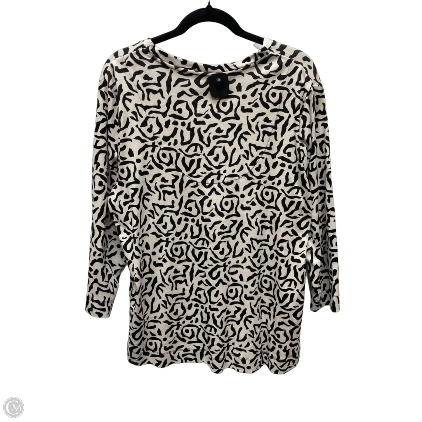Top Long Sleeve By Chicos In Black & Tan, Size: Xl