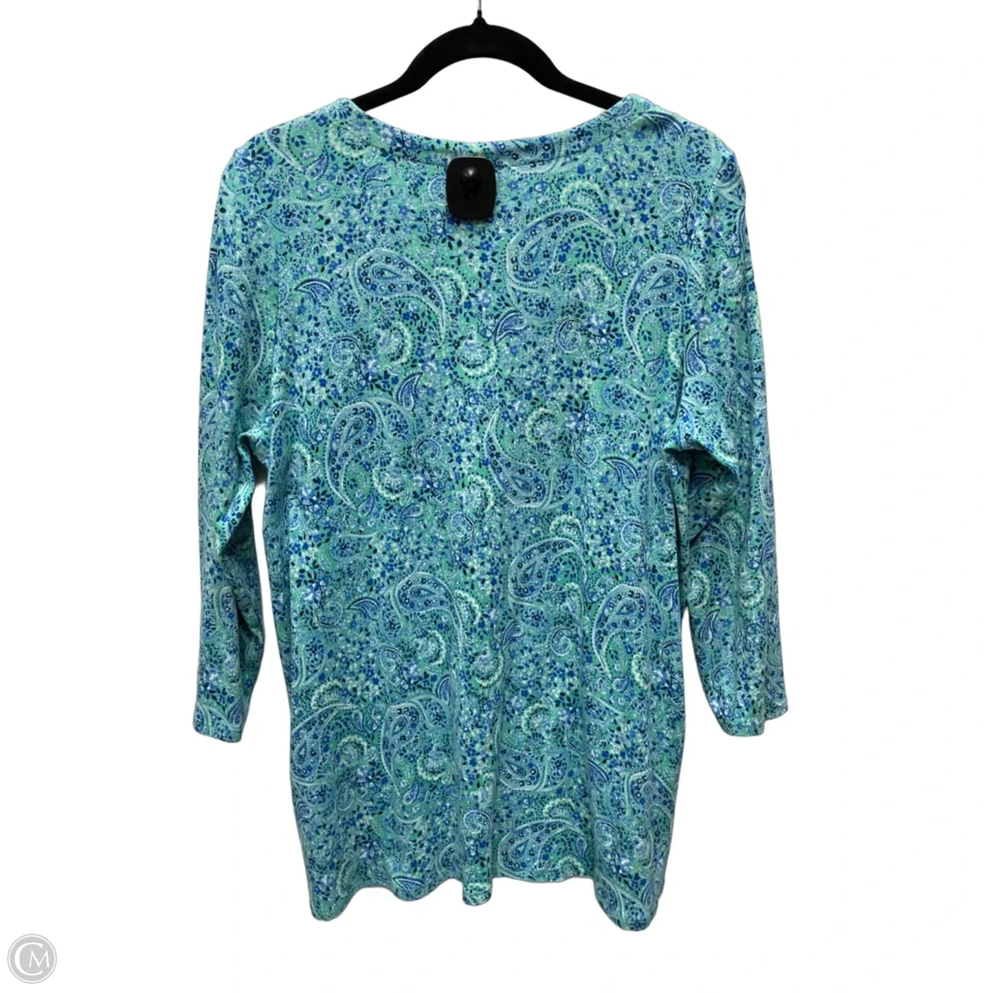 Top Long Sleeve By J. Jill In Blue & Green, Size: L