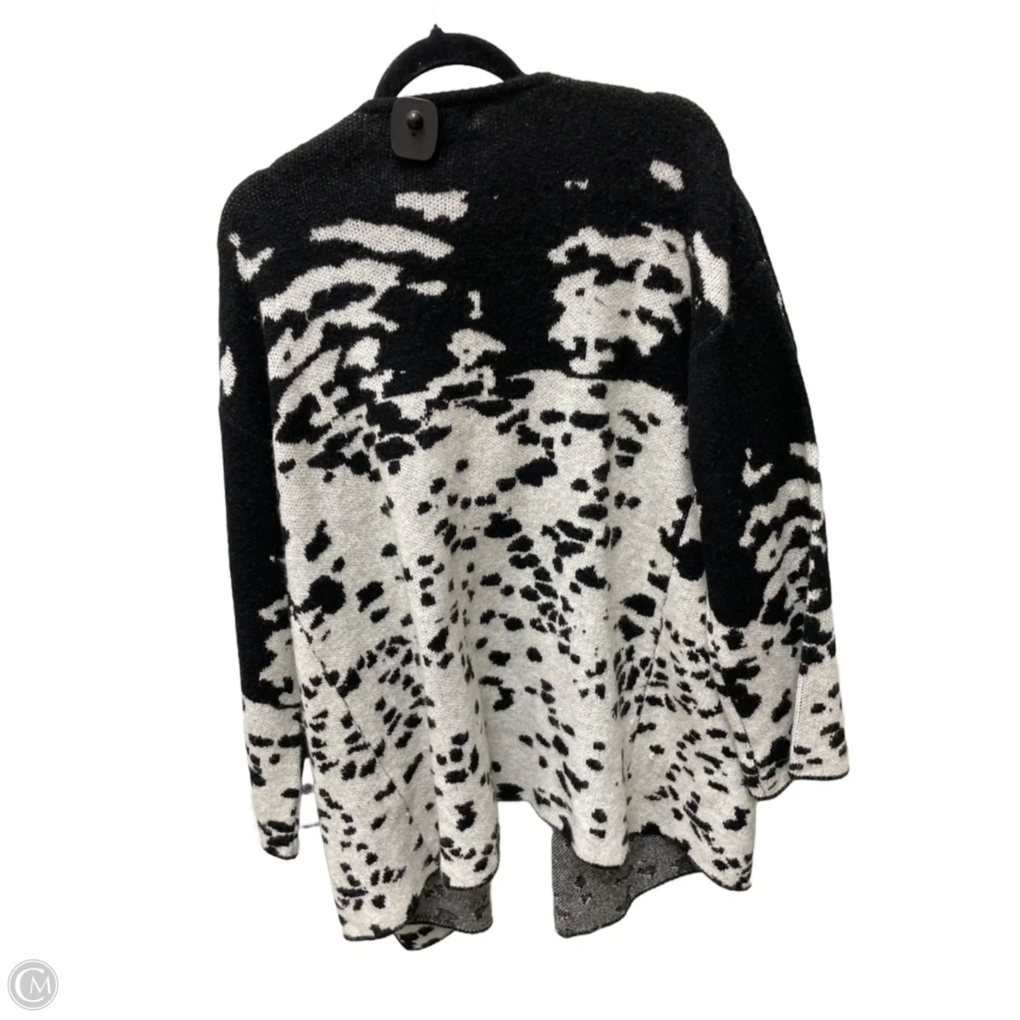 Sweater Cardigan By Pol In Black & White, Size: S
