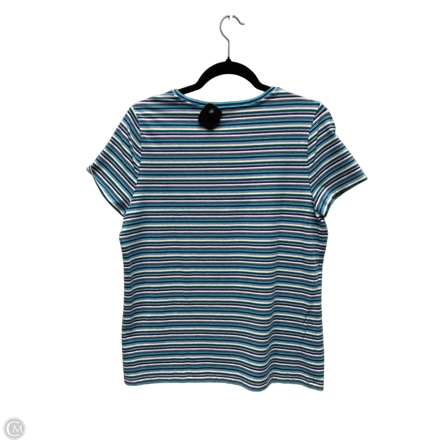 Top Short Sleeve Basic By Talbots In Striped Pattern, Size: L