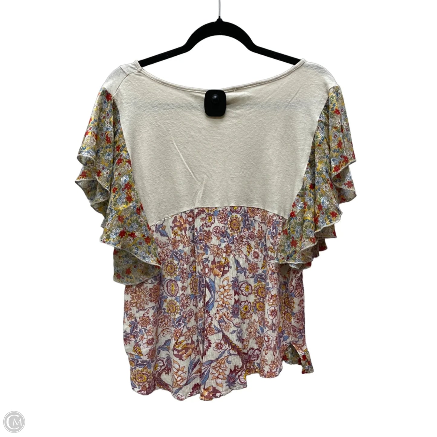 Top Short Sleeve By Umgee In Floral Print, Size: L